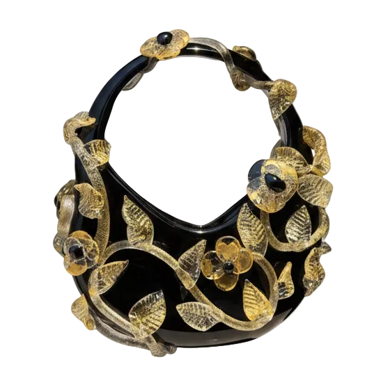 Black bag with Golden Flora